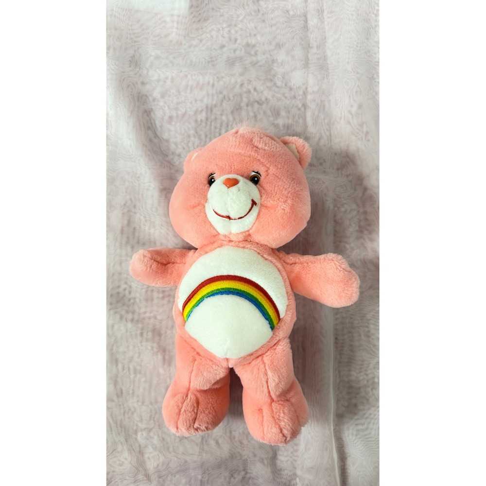 Care Bears Cheer Bear Pink Rainbow Plush Stuffed Animal Toy